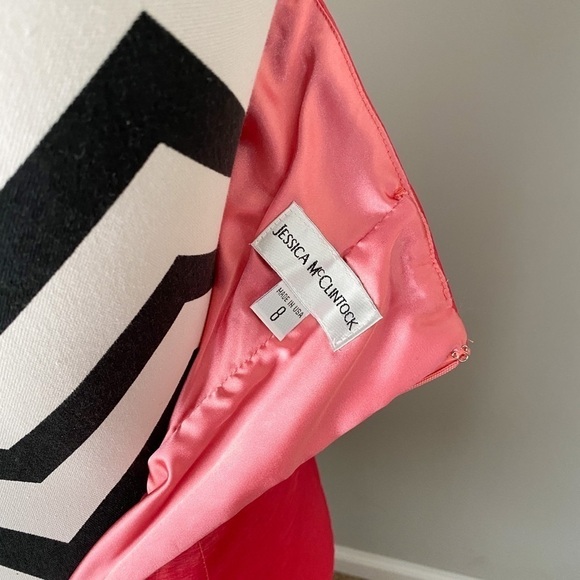 Jessica McClintok Coral Dress Sz 8 - Picture 7 of 8